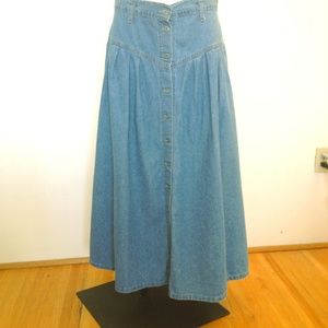 NEVADA JEAN WEAR Button Front Denim maxi Skirt
